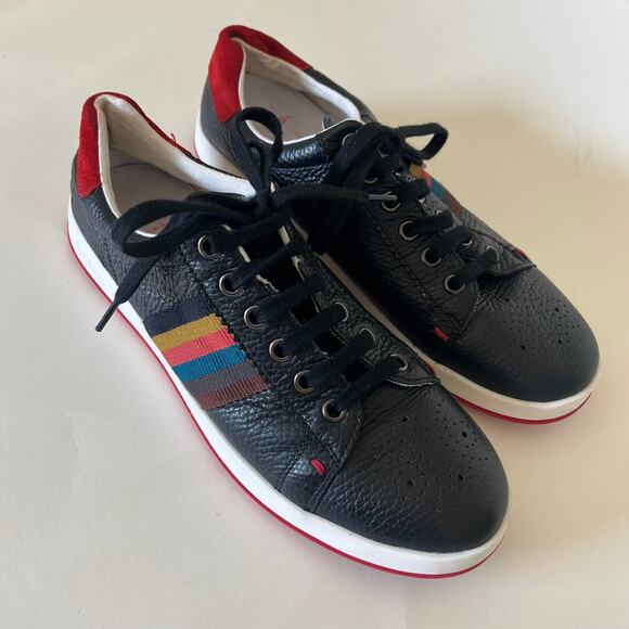 Paul Smith Junior Boy's Sneaker SZ 39 US 7 Leather Designer Black - Picture 2 of 10